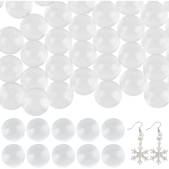 1 Box 80Pcs 6MM Clear Glass Beads Vase Filler Beads Transparent Aquarium Pebbles Round No Hole Decorative Rondelle Beads for Mosaic Home Decorations Fish and Christmas DIY Crafting for DIY