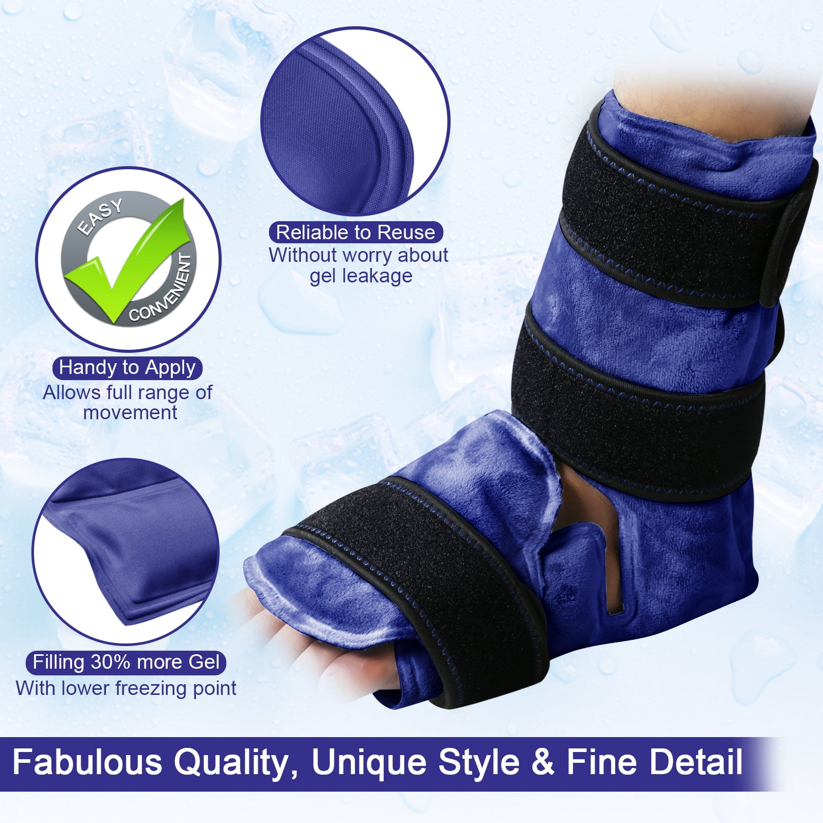 REVIX Ankle Ice Pack for Foot Injuries, Tendonitis, Plantar Fasciitis