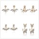 thumbnail image 3 of Aretes De Circón Con Diamantes Completos | Pendientes Huecos De Mariposa Con Hoja De Diamante De Acero Inoxidable Accesorios Para Damas, 3 of 4