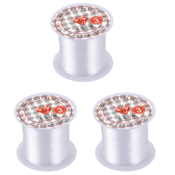 3X Jewelry Beading Thread 0.3mm Dia. Clear Nylon Fishing Line Spool 17 Lbs,3 x Fishing Line,clear