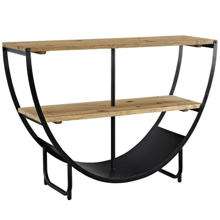 Bookshelf Stand Modern Contemporary Urban Industrial Antique Vintage Style Living Lounge Room Bookcase Bookshelf Shelf Rack Stand, Brown, Wood ()