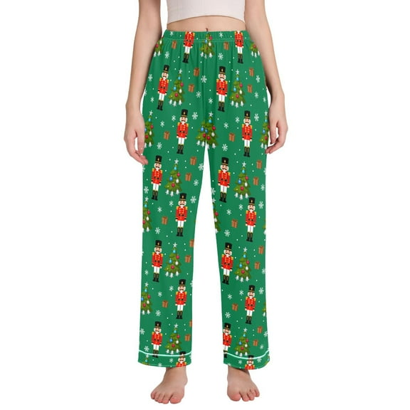 joogoo Women Nutcracker Christmas Tree Pajamas Pants Lounge Bottoms Pjs with Pockets M