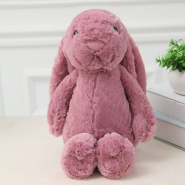 Un regalo lindo Conejito de peluche rojo vino de 30 cm, osito de peluche, peluche para bebé.