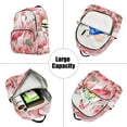 thumbnail image 5 of Flamingo Flowers Floral Leaves Travel Laptop Backpack Casual Daypack Lightweight Bookbag Compartment for Business, 5 of 7