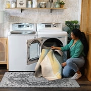 My Magic Carpet 3x5 Machine Washable Kitchen Entryway Bedroom Area Rug - Flux Striped Multicolor