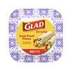 Glad Square Disposable Paper Plates for All Occasions | Soak Proof, Cut Proof, Microwaveable Heavy Duty Disposable Plates | 8.5" Diameter, 50 Count Bulk Paper Plates,Purple