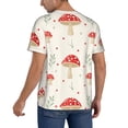 thumbnail image 2 of Zufioo Flat Mushrooms Print Men's Baseball Short Sleeve, Moisture Wicking Button-Down Hip Hop Tee-X-Large, 2 of 7
