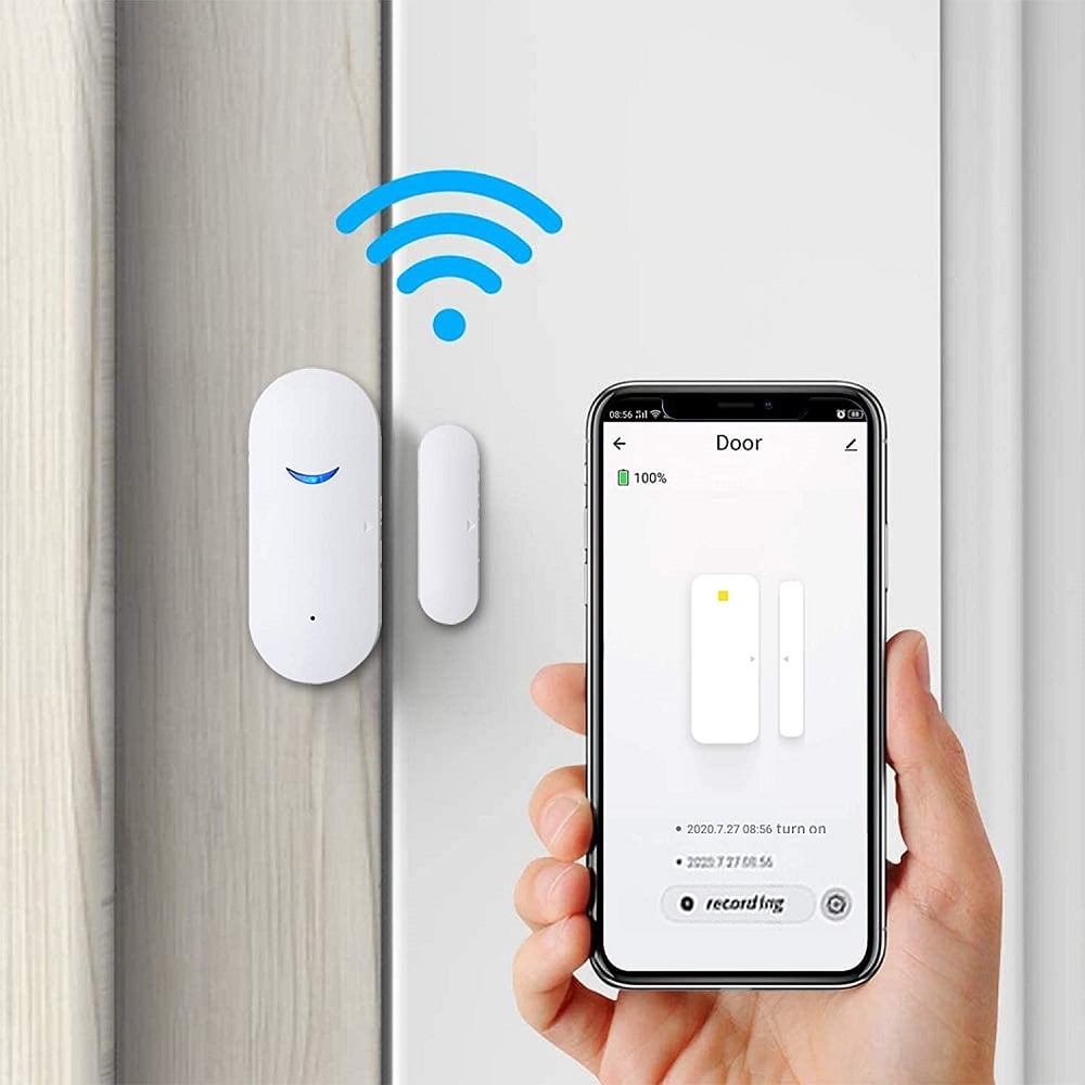 WiFi Door Sensor Detector, Smart Wireless Window Sensor Realtime Alarm