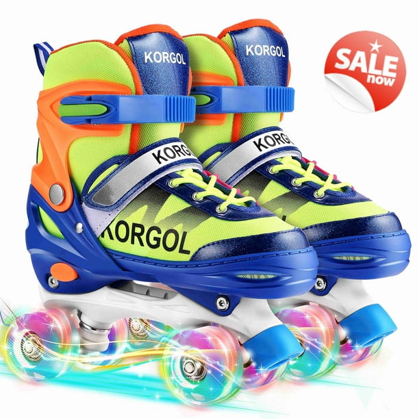 Kids Roller Skates for Boys & Girls, 4 Size Adjustable Roller skates
