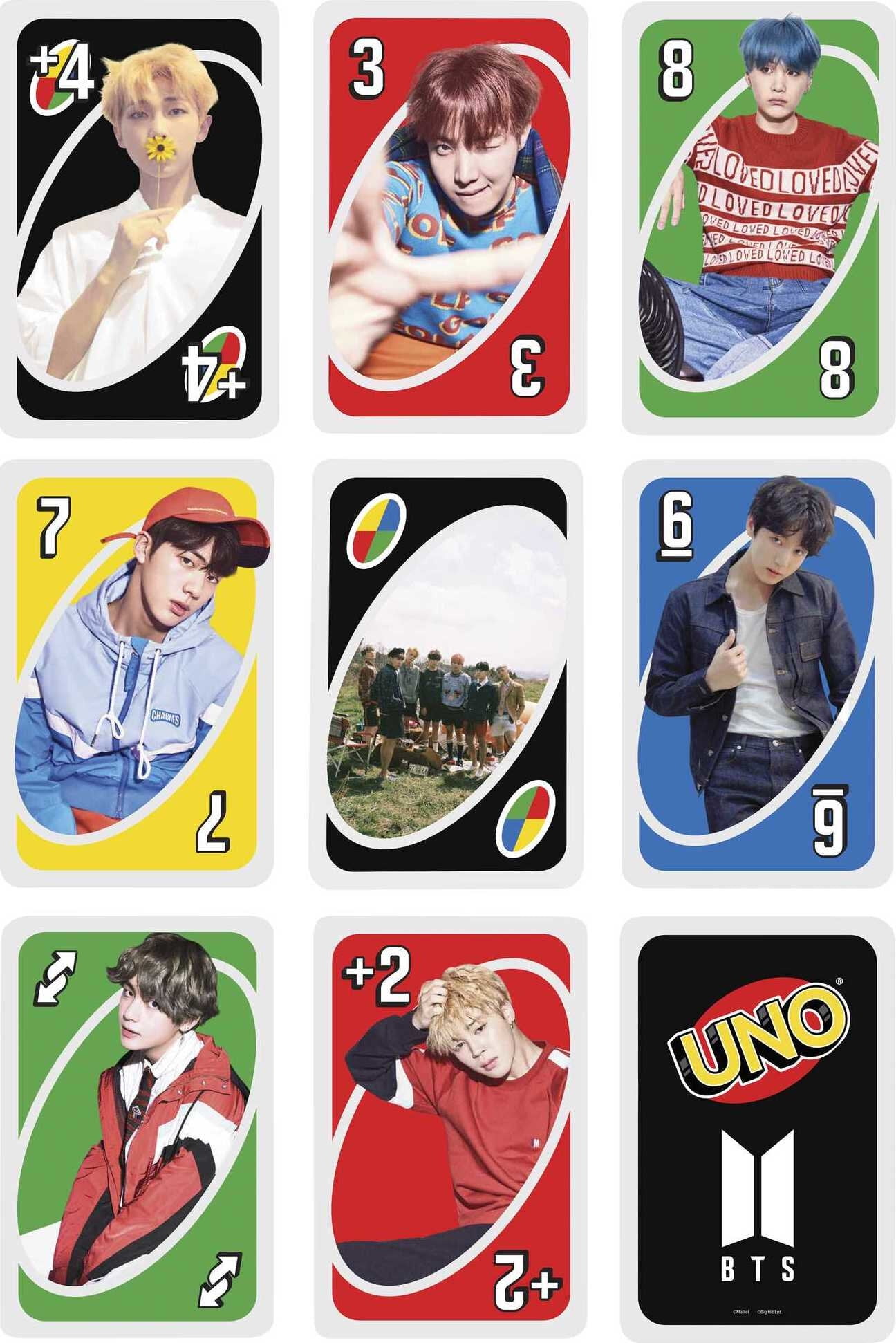 Giant UNO BTS Card Game with 108 Cards for 7 Year Olds & Up