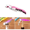 thumbnail image 4 of Two-Step Corkscrew Wine Opener with Built-In Foil Cutter and Bottle Opener- Pink, 4 of 4