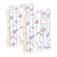 thumbnail image 2 of Haosy Rabbit Flower Bow Stripes Notebooks 1-subject Journal 60 Sheets A5 College Ruled Paper Detachable Ring 8.3"x5.7", 2 of 8
