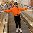 thumbnail image 2 of Minnieouse Viajar Senderismo Camping Niñas Algodón Camisa deportiva Pantalones Conjunto Primavera Otoño Jogging Niños Tops Pantalones Ropa conjuntos de ropa Naranja 140cm, 2 of 6