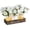 White, variant on 3 count Mason Jar Centerpiece with  Tray & LED Light,  Table Decor for Dining Room Kitchen Living Bathroom, Orange