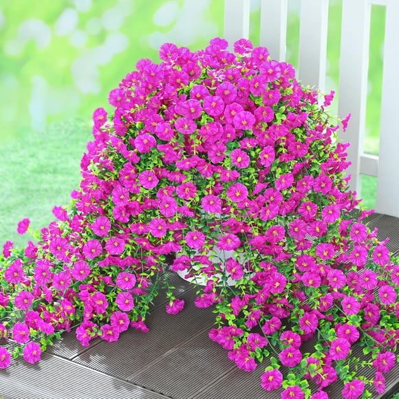 Flores colgantes artificiales Yastouay Morning Glory Fuchsia x4