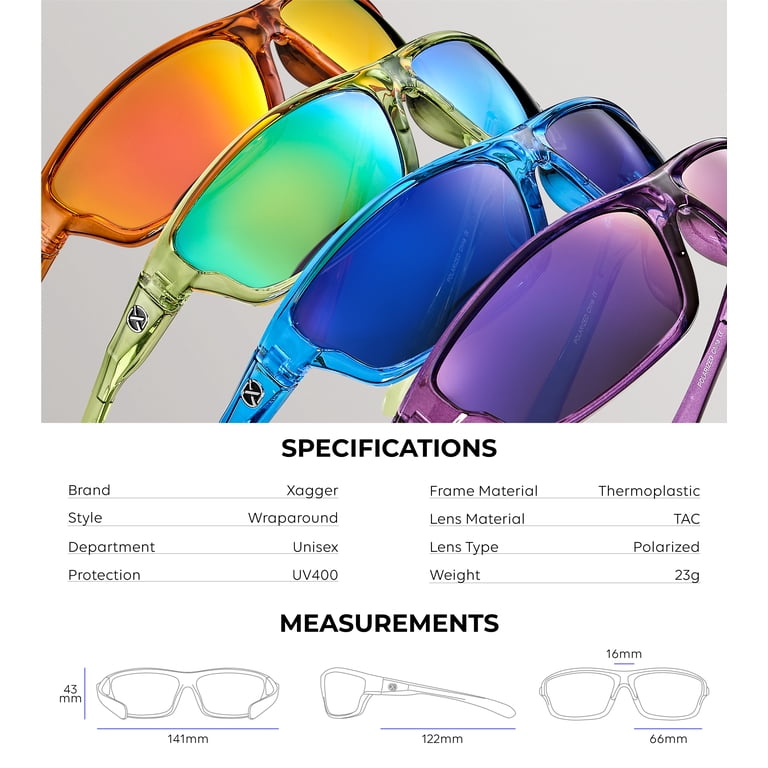 Xagger Wrap-Around Polarized Sports Sunglasses, UV400 photo 5