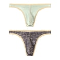 thumbnail image 2 of TANBOM Mens Sexy G String Bulge Pouch Breathable Lightweight Thong Underwear Light Green+Dark Grey XXL, 2 of 6