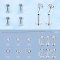 thumbnail image 2 of Flat Back Nose Studs For Women Men Hypoallergenic Surgical Steel Nose Rings- Threadless Flat Back Earrings Helix Cartilage Tragus Conch CZ Stud Labret Lip Nostril Septum Ring Bo, 2 of 6