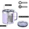 thumbnail image 3 of 12oz Stainless Steel Insulated Coffee Mug with Handle Double Wall Vacuum Travel Mug Tumbler Cup with Sliding Lid Purple, 3 of 7