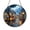 Acrylic 3.5 Inch, variant on Cobblestone Street Stained Glass Suncatcher Window Hanging, Autumn Lantern and Village Scene Round Glass Art Panel, Cozy Medieval Town Window Decor, Decorative Hanging Ornament for Home