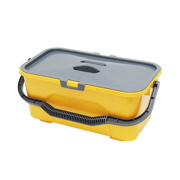3 Gallon Rectangular Window Cleaning Bucket With Lid - Yellow