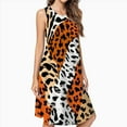 thumbnail image 2 of Wild Animal Print Pattern Spring Summer Dresses For Women Fashion Dress Casual Sleeveless Loose Sundress With Pockets, 2 of 4