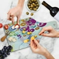 thumbnail image 4 of Modern Art Cutting Board, Digital Whirlwind Textured Vortex Concentric Spirals Abstract Art, Decorative Tempered Glass Cutting and Serving Board, Wine Bottle Shape, Multicolor, by Ambesonne, 4 of 5