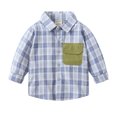 thumbnail image 3 of Asxite Toddler Plaid Tops Collared Long Sleeve Button Pocket Soft Cotton Casual Fall Shirt 5T, 3 of 7