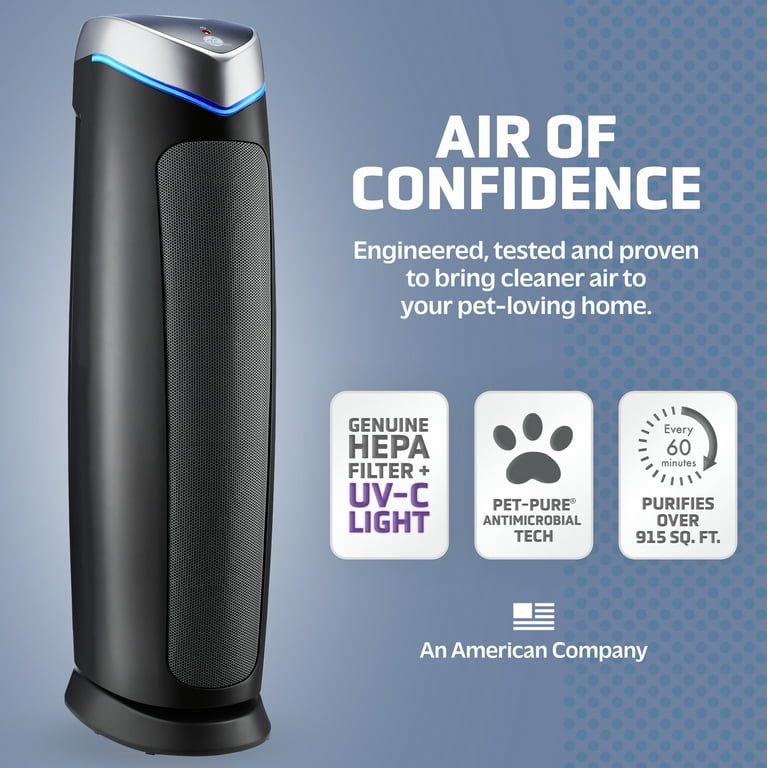 GermGuardian Air Purifier with HEPA Pet Pure Filter UV C Removes Pet Dander 915 Sq. ft AC5250PT