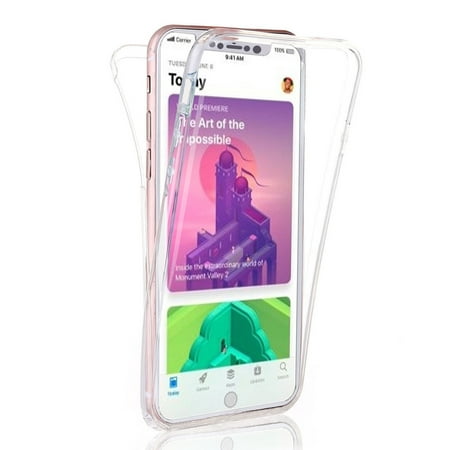 TSV iPhone X 360 Full Coverage Case Clear Front Back Protection Wireless Charging
