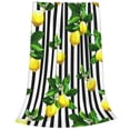 thumbnail image 2 of Bingfone Lemons On Striped Print Flannel Fleece Blanket Throw Blanket For Bed,Sofa,Couch,Travel,Camping(50"X40"), 2 of 9
