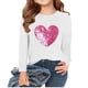 thumbnail image 2 of Blusas y camisas de manga larga con cuello redondo para niños Camisas de manga larga con estampado en forma de corazón Blusas casuales elegantes con cuello redondo Ropa Camisas de cuello redondo para, 2 of 5
