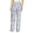 thumbnail image 3 of Naloa Floral Butterfly Print Women’s Ultra-Soft Comfy Pajama Lounge Pants with Pockets & Drawstring, 3 of 8