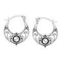 thumbnail image 4 of LeCalla 925 Sterling Silver Vintage Filigree Hoop Earrings for Women, 4 of 7