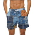 thumbnail image 2 of guisaled Swim Shorts Men Swim Shorts for Men Quick Dry Elastic Waisted Swim Trunks Summer Lightweight Loose Fit Patchwork Hawaii Beach Swim Buttom, 2 of 6