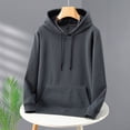 thumbnail image 3 of Men's Plush Lining Hoodie Casual Pullover Hooded Sweatshirt, 3 of 11