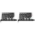thumbnail image 1 of Tarjeta PCIe X4 a USB 3.2 Expansión 20 Gbps adicional 3x USB3.2 y 2x TPYC-C 15W, 1 of 4