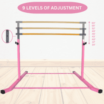 Adjustable Gymnastics Bar, 3-5 FT Height, 300 lbs Capacity, Steel Horizontal Bar