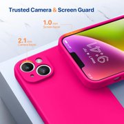 Designed for iPhone 14 Case ,[Upgraded Enhanced Camera Protection],Shockproof Liquid Silicone Case with Microfiber Lining, 6.1 inch,Hot Pink