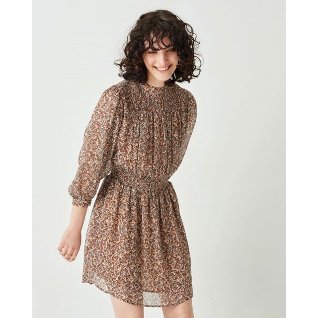 Sessun Robe Courte mini en viscose à Smocks avec Imprimé Taille P 440 $