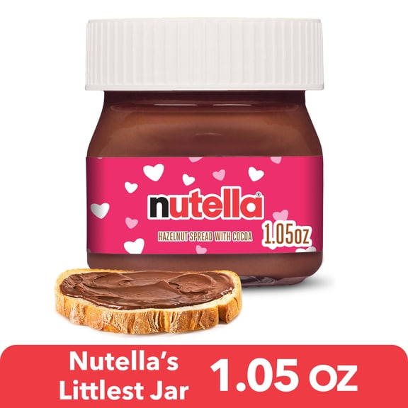 Nutella Valentines Hazelnut Spread with Cocoa, Valentine's Day Spread the Love Jar, Gift Size, 1.05 oz