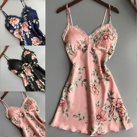 Peignoir Robe Nightgown - Sexy Lingerie Women Silk Lace Robe Dress Babydoll Nightdress Nightgown Sleepwear