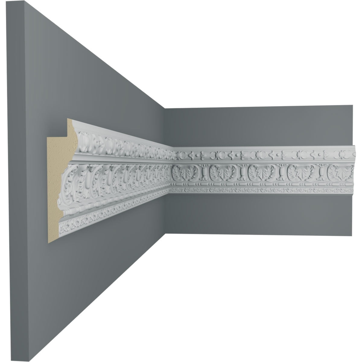 Ekena Millwork 2 5/8"H x 3/4"P x 94 1/2"L Piedmont Chair Rail (2-Pack)