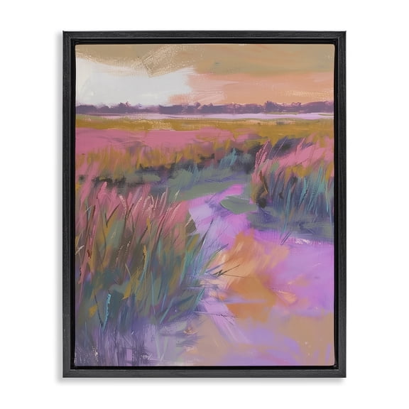 Stupell Industries Modern Autumnal Marsh Landscape Black Floating Frame Canvas Art, 17 x 21, by Arlington Prints