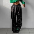thumbnail image 7 of Women Low Waist Cargo Pants Drawstring Wide Leg Baggy Trousers Casual Loose Pockets Vibe Pants Y2k Streetwear, 7 of 7