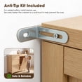 thumbnail image 6 of Poshby 40''W Tilt Out Trash Can Cabinet with Drawer, Charging Station for Kitchen Bathroom, Natural, 6 of 8