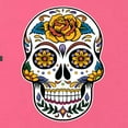 thumbnail image 5 of Wild Bobby Day Of The Dead Sugar Skull Pop Culture Women Slim Fit Junior Tee, Hot Pink, Large, 5 of 5