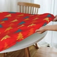 thumbnail image 4 of Round Fitted Tablecloth with Elastic Colorful Christmas Trees Vintage red Fitted Table Covers for Round Tables Waterproof Reusable Vinyl Table Cloth for Indoor and Outdoor 45"-56" ,24ju26caA14, 4 of 7