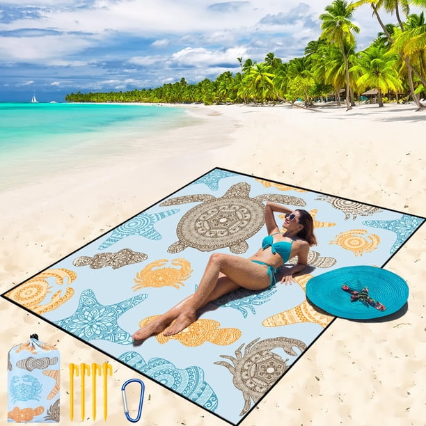 Manta de playa WIWIGO impermeable a prueba de arena de 200 x 240 cm para 2-8