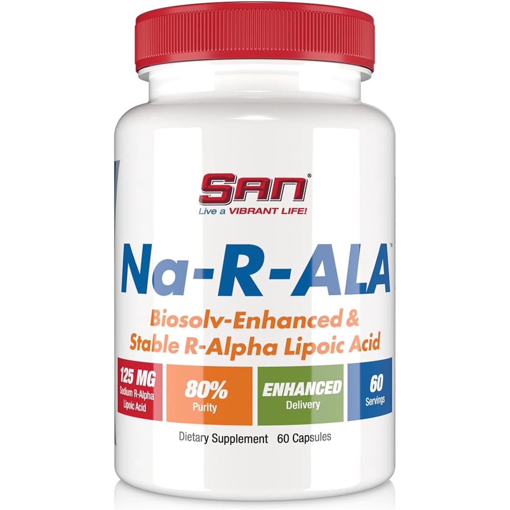 San Na-R-ALA Alpha Lipoic Acid 125 mg, 60 Ct